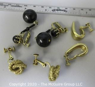 Three Pairs of Clip On Earrings by Napier and Vendome. 