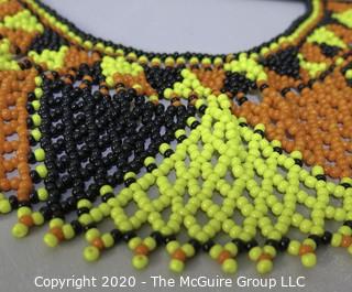 Hand Beaded Collar Style Woven Necklace.