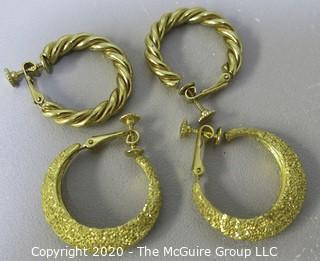 (2) Pair of Ladies Gold Toned Earrings; including Napier