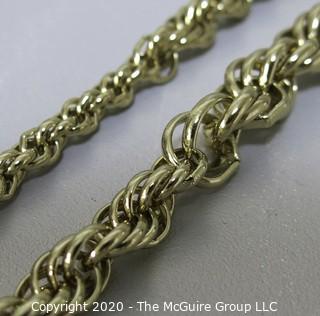 Vendome Gold Tone Rope Chain, 15" long.