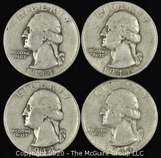 (4) 1944 Washington Quarters