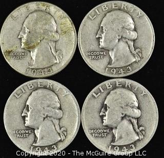 (4) 1943 Washington Quarters