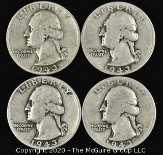 (4) 1943 Washington Quarters