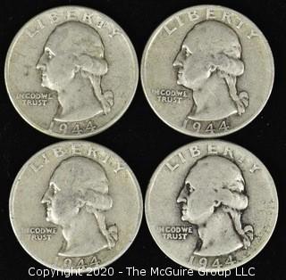 (4) 1944 Washington Quarters