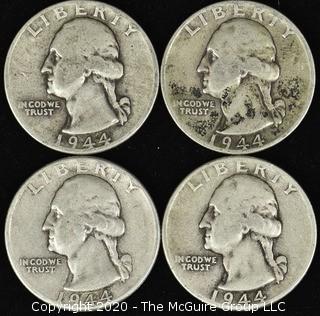 (4) 1944 Washington Quarters