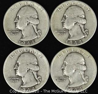 (4) 1944 Washington Quarters