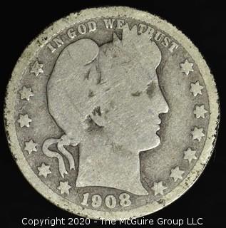 1908-D Barber Quarter