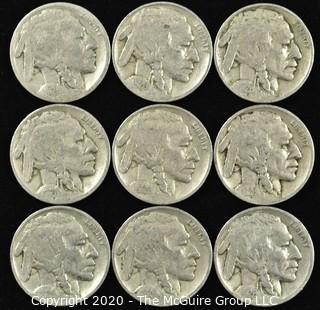 (9) 1926 Buffalo Nickels