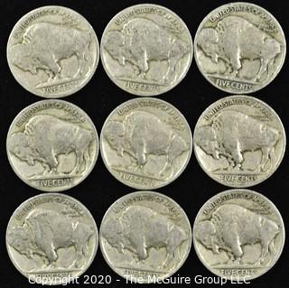 (9) 1926 Buffalo Nickels