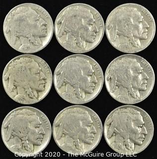 (9) 1926 Buffalo Nickels