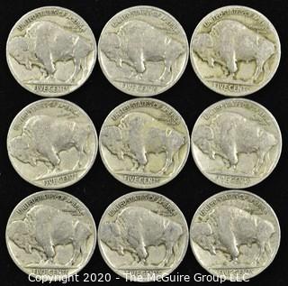 (9) 1926 Buffalo Nickels