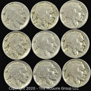 (9) 1926 Buffalo Nickels