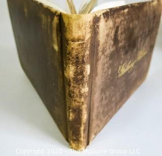 Antique Leather Bound Autograph Book with Signatures