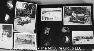 Antique Hand Made Leather Bound Photo Book Full of Black & White Pictures