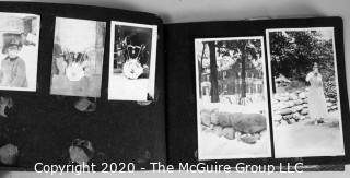 Antique Hand Made Leather Bound Photo Book Full of Black & White Pictures