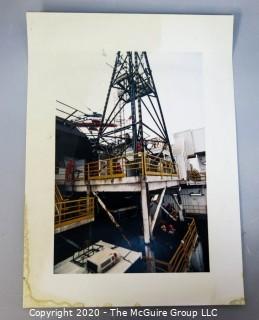 Large Format Color Photo - Oil Platform. Some damage to edges.