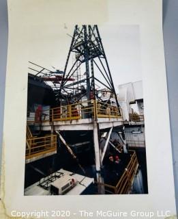 Large Format Color Photo - Oil Platform. Some damage to edges.