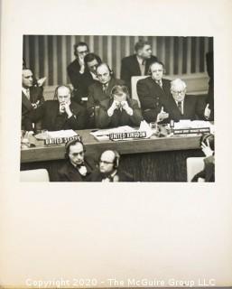 Black & White Photo - United Nations, Photo Story 2, by A. Rickerby. Measures 12" x 18 1/2" and mounted on picture board.