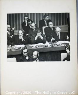 Black & White Photo - United Nations, Photo Story 2, by A. Rickerby. Measures 12" x 18 1/2" and mounted on picture board.