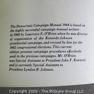 1961 Democratic Campaign Manual Signed by Larry O'Brien. 