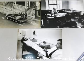 Set of Three Large Format Unframed Black & White Photographs from the Justice Story Series from Life Magazine by A. Rickerby, 1964. Story of the Jimmy Hoffa Trial.   Measures approximately 14" x 9".