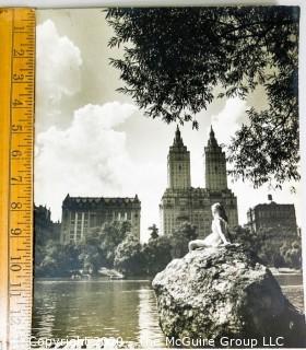 Vintage Large Format Black & White Photo of The Pond, New York City Central Park by Rickerby.  Measures approximately 10" x 13".  