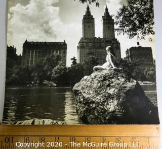 Vintage Large Format Black & White Photo of The Pond, New York City Central Park by Rickerby.  Measures approximately 10" x 13".  