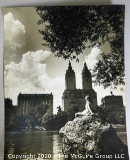 Vintage Large Format Black & White Photo of The Pond, New York City Central Park by Rickerby.  Measures approximately 10" x 13".  