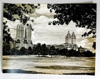 Vintage Large Format Black & White Photo of New York City Central Park by Rickerby