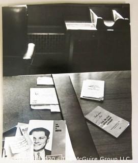 Large Format Unframed Black & White Photograph from the Justice Story Series for Life Magazine by A. Rickerby, 1964. Photo of Walter Sheridan's desk.  Story of the Jimmy Hoffa Trial. 