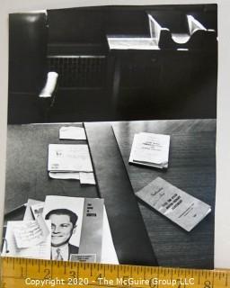 Large Format Unframed Black & White Photograph from the Justice Story Series for Life Magazine by A. Rickerby, 1964. Photo of Walter Sheridan's desk.  Story of the Jimmy Hoffa Trial. 