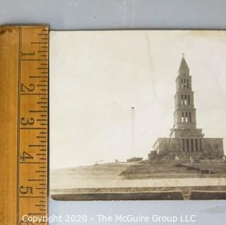 Vintage Black & White Photograph of Construction of Masonic Temple in Alexandria VA 1922.  Some damage in corner.   