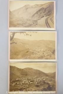 Collection of Three Black & White Sepia Tone Photographs of Colorado. Each measures approximately 5" x 8".
