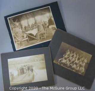 Group of Three Antique Photos Mounted on Board