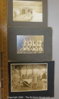 Group of Three Antique Photos Mounted on Board