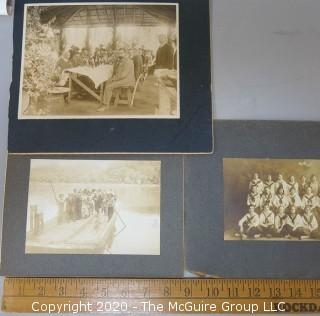 Group of Three Antique Photos Mounted on Board