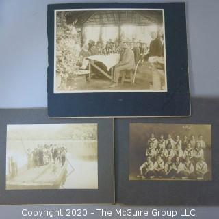 Group of Three Antique Photos Mounted on Board