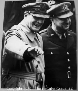 Photo: B&W: Military: Historic: Rickerby: Gen MacArthur and Gen Henry "Hap" Arnold(?)- Large Format Photograph w/some damage; post-WW II)