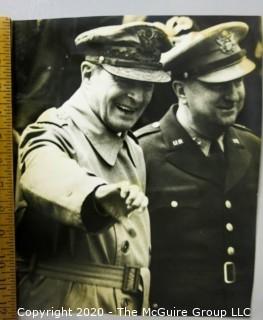 Photo: B&W: Military: Historic: Rickerby: Gen MacArthur and Gen Henry "Hap" Arnold(?)- Large Format Photograph w/some damage; post-WW II)