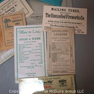 Collection of Vintage Advertising Trading Cards, Receipts, Labels etc. 