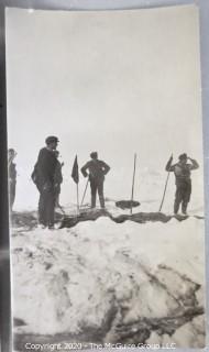 Four Antique Black & White Photographs of Ship and Sailors Ice Bound.  