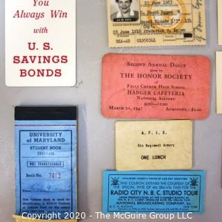 Collection Vintage Membership Cards, Identification Cards, Event Tickets, Etc.