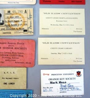 Collection Vintage Membership Cards, Identification Cards, Event Tickets, Etc.