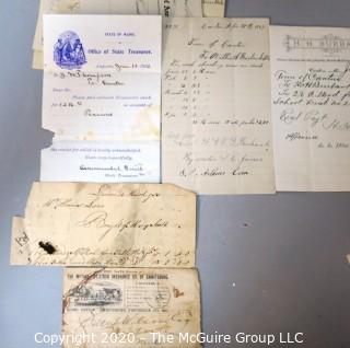 Collection of Ephemera Including Receipts, Letters, Invoices, Etc.