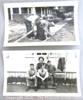 Set of Vintage Family Photo Album Pictures of Men and Women in Uniform and Service.