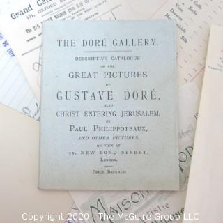 Group of Antique London Brochures, Receipts and Ephemera.  Includes Tour Book for Madame Tussaud's Exhibition.