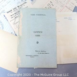 Group of Antique London Brochures, Receipts and Ephemera.  Includes Tour Book for Madame Tussaud's Exhibition.