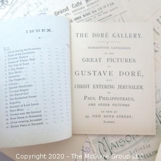 Group of Antique London Brochures, Receipts and Ephemera.  Includes Tour Book for Madame Tussaud's Exhibition.