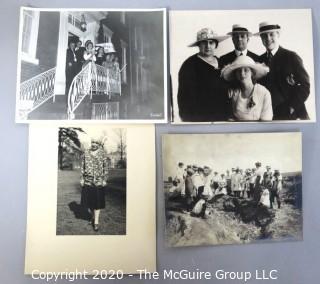 4 Large Format Black & White Sepia Tone Antique Photographs Mounted to Board. 