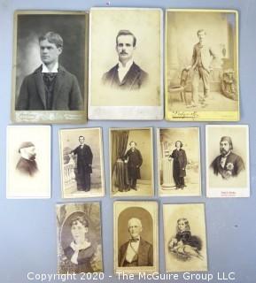 Collection of Vintage Black & White Cabinet Cards.  Includes one labeled Sultan.